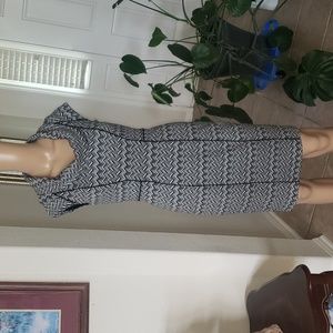 White House Black Market 0 Sweater Dress Dress Black/Gray  cowlneck